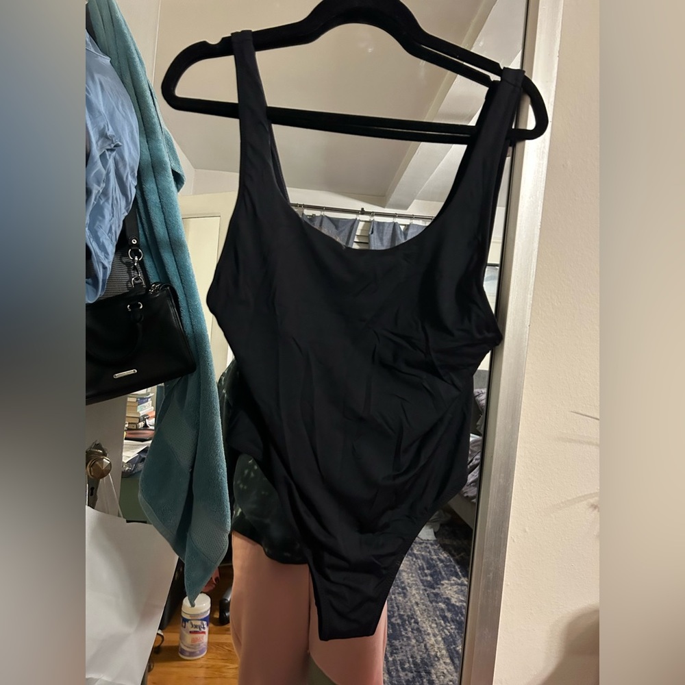 Zara one piece low back black bathing suit